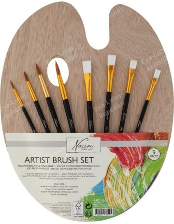 Nassau wooden palette brush set