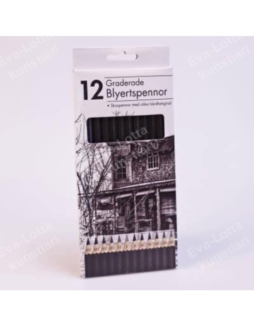 Nordic graphite pencils 5H-6B 12pcs